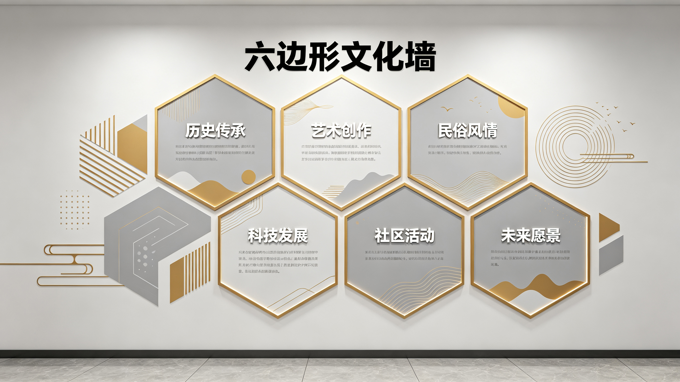 维西企业文化墙 | 六边形信息美学